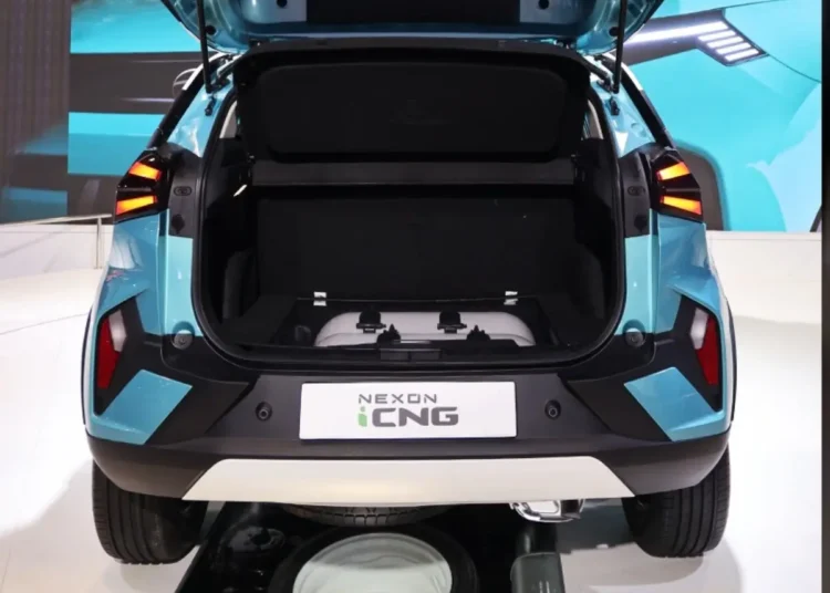 Tata Nexon CNG boot twin cylinder view