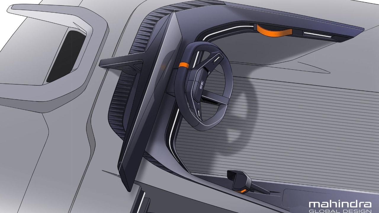 mahindra be 6e design interior sketch