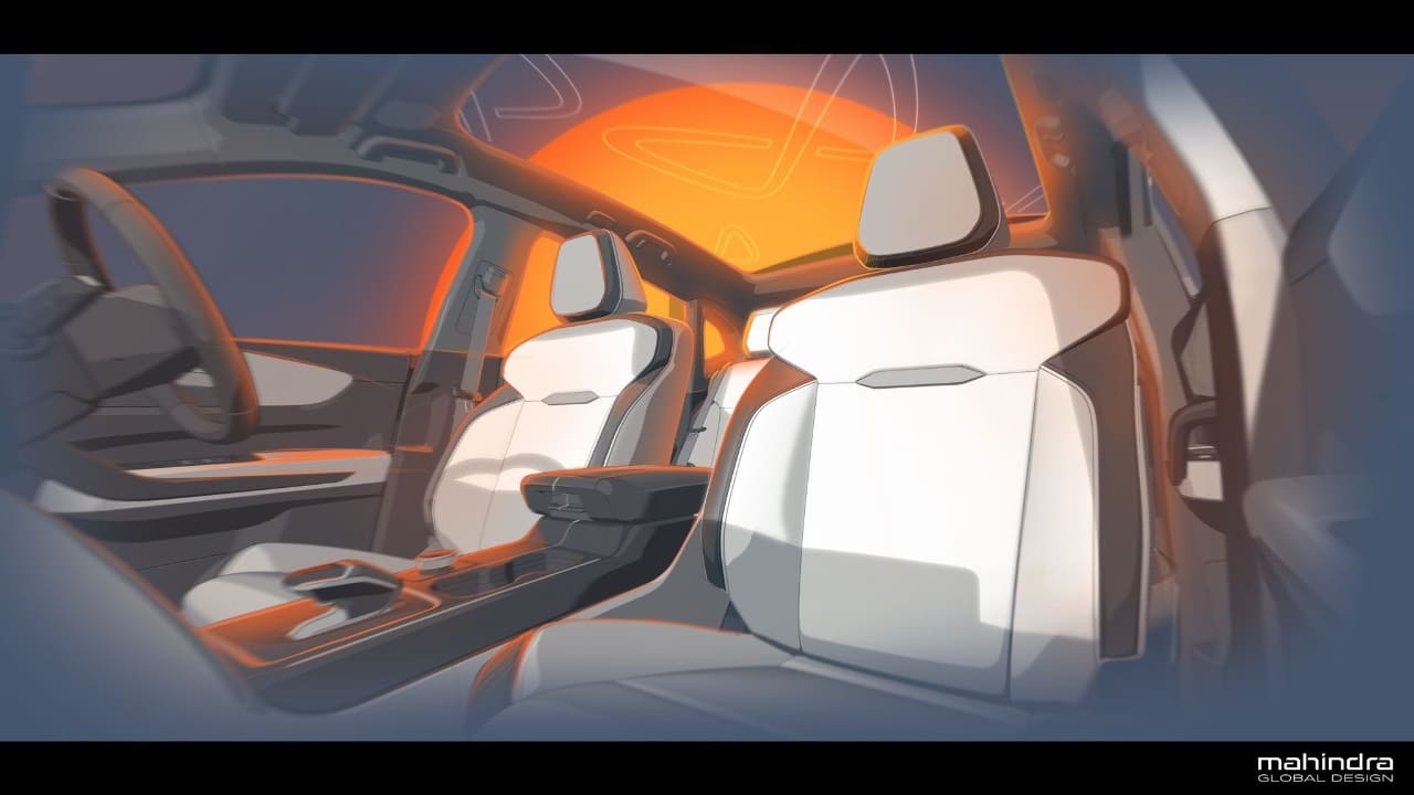 mahindra xev 9e design interior sketch