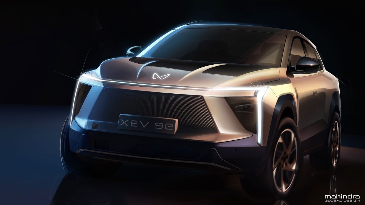 mahindra xev 9e design sketch teased