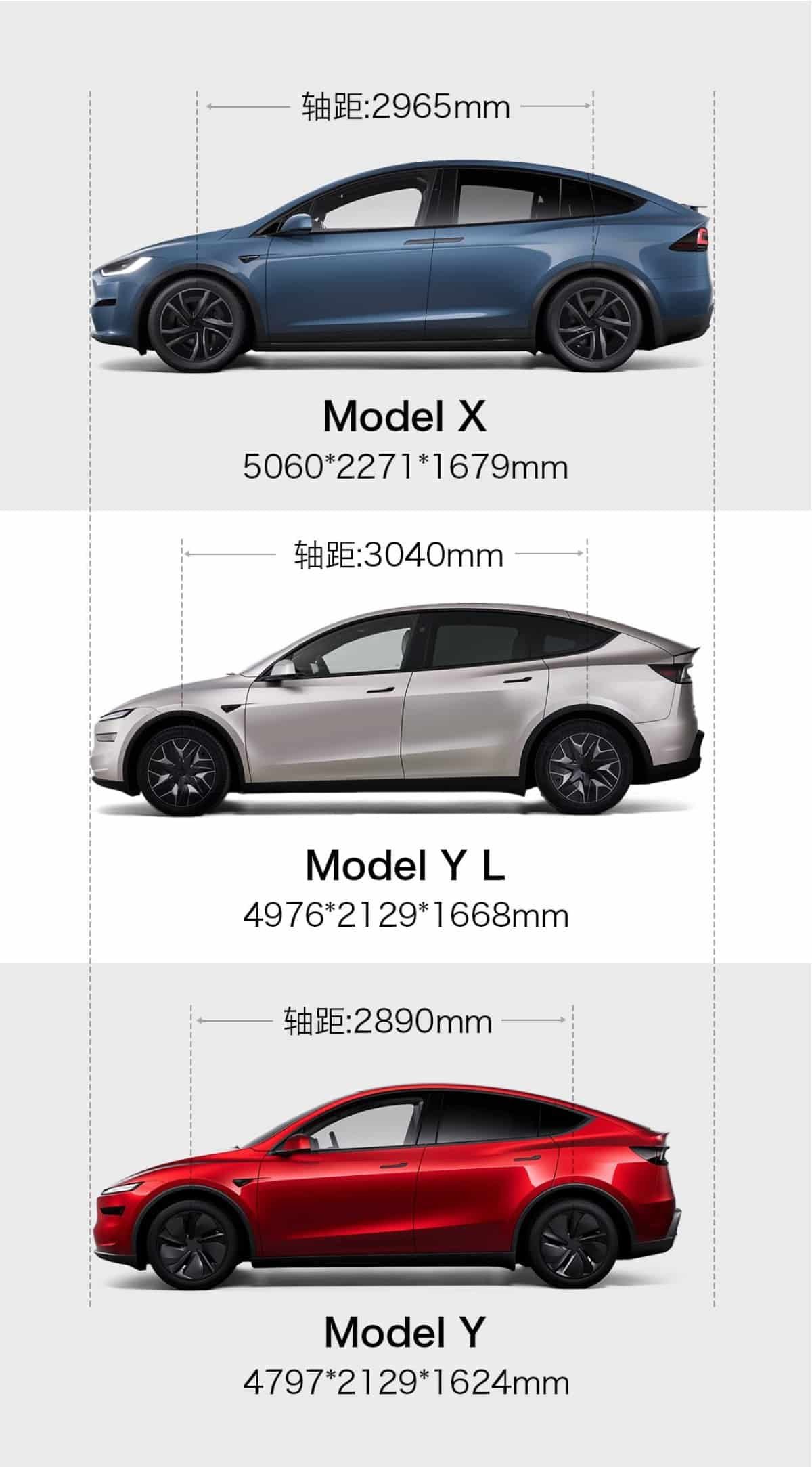 tesla model y l  vs model y vs model x