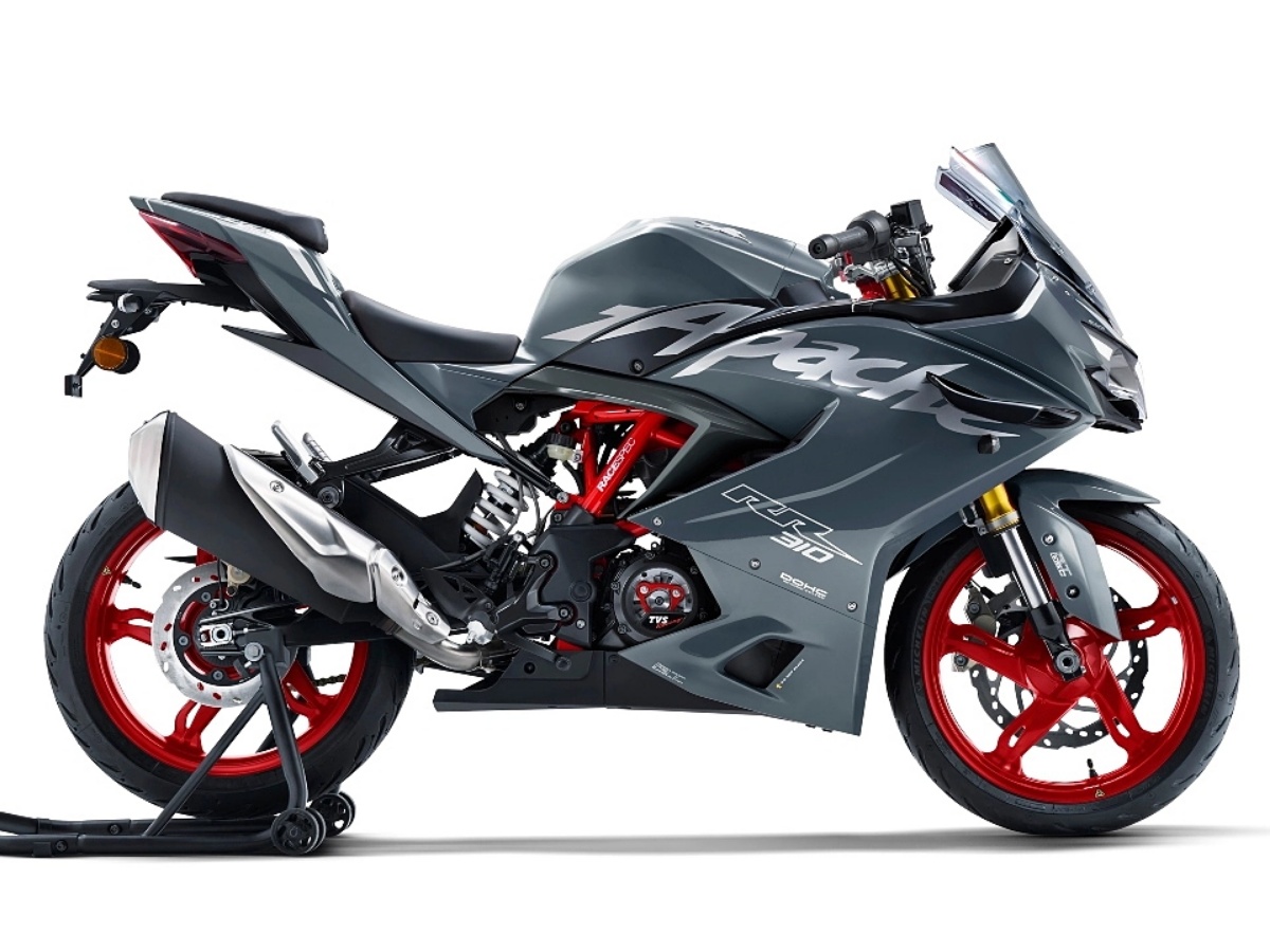 2024 tvs apache rr310 bomber grey side