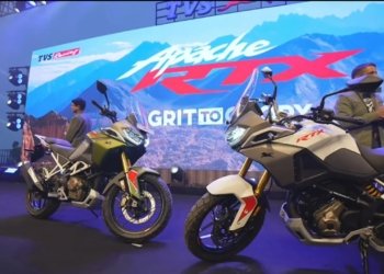 new tvs apache rtx 300 on road